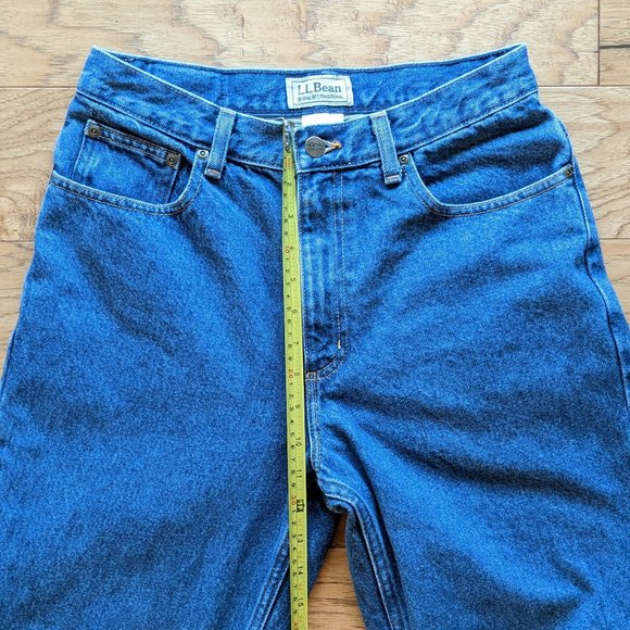 L.L. Bean Vintage 100% Cotton High Rise Relaxed Straight Rich Blue Jeans 28 10 4 - Picture 5 of 10